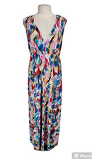 davies by erica davies Womens Abstract Print Maxi Dress size XL V-Neck A19A