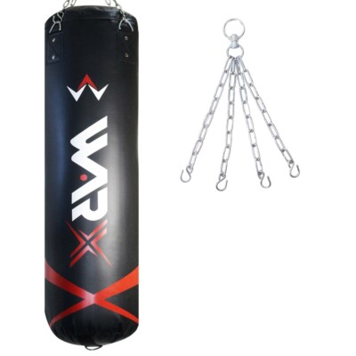 WARX 4ft/5ft UNGEFÜLLTER Boxsack + Kette / Boxsack / Kicksack / Training / Fitnessstudio.