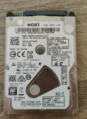 Platine zur Datenrettung: 250GB HGST Laptop HDD HTS725025A7E630 Z7K500-250
