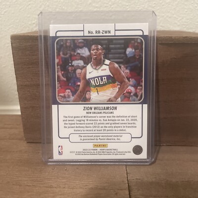 2022-23 Panini NBA Hoops - Rookie Remembrance #RR-ZWN Zion