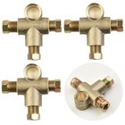 3PC T-Shap Brake Line Tee Hose Connector 3 Way Adapter W/ 3 Male Nut Union 3/16