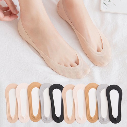 Womens Ladies Footsies Shoe Liners Invisible Socks Anti-Slip Sheer One Size 、