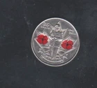 1945- 2010 CANADA TWENTY FIVE CENT COIN  VETERAN DOUBLE POPPY BRILLIANT UNCIRCUL