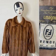 Vintage Fendi Golden Kolinsky Full Length Mink Fur Coat