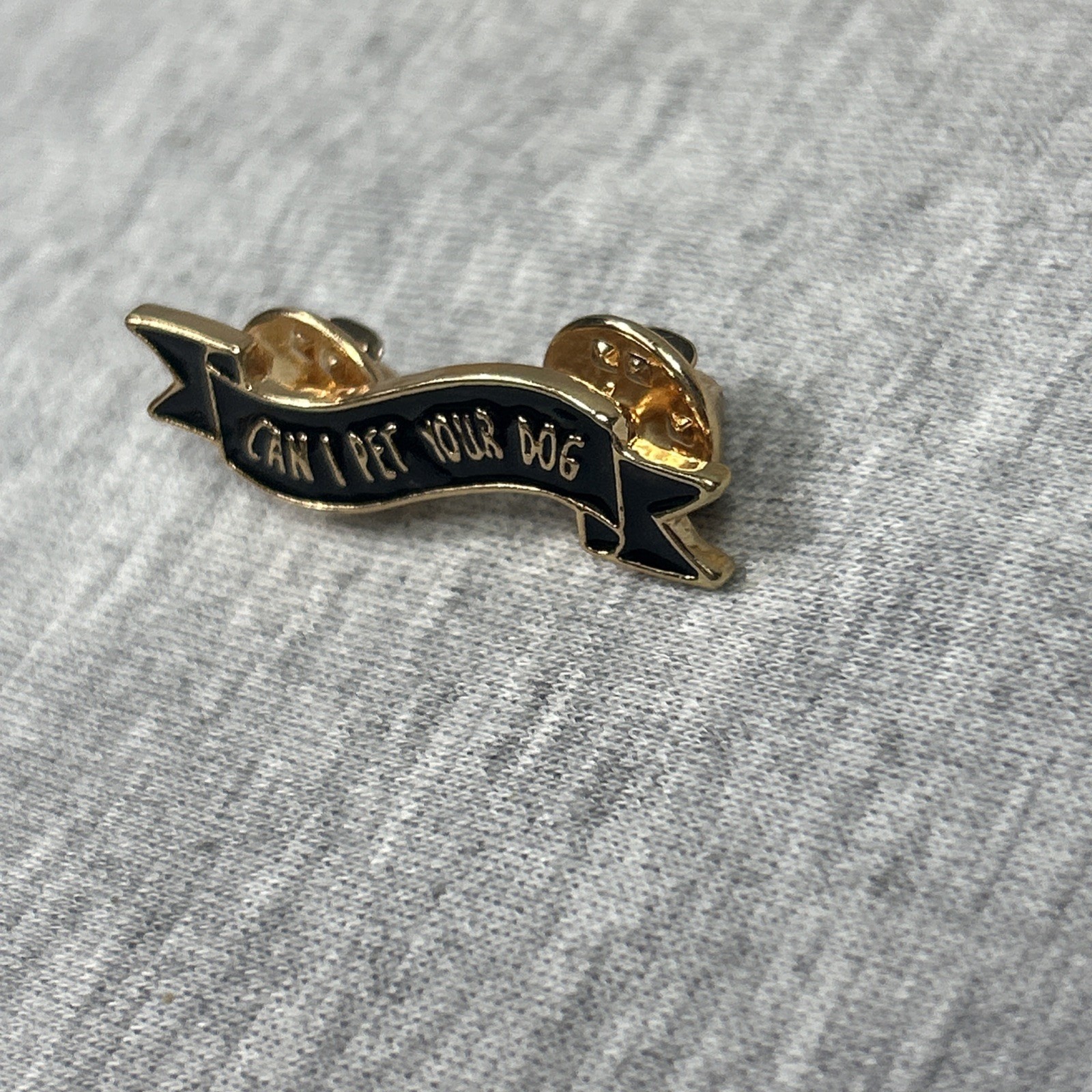 Enamel Pin Brooch “Can I Pet Your Dog” Funny Lapel Hat Backpack Outdoors New