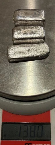 Hand Poured 999 Fine silver. 138.0 Gr. = 4.867OZ.