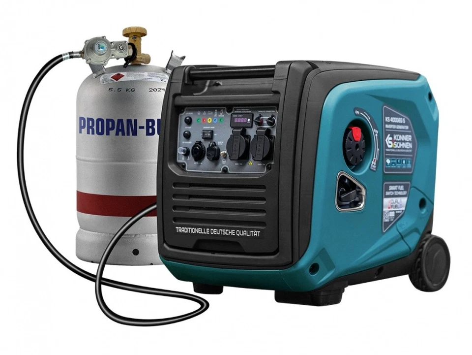 K&S BASIC Könner&Söhnen Gas Benzin Stromaggregat 4000 Watt KS2000iEGS Stromerzeuger Notstr