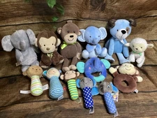 Baby Security Plush Rattle Lot Carters Fisher Price Garanimals Prestige Toy Dog