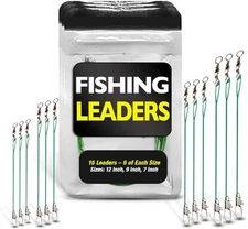Fishing Leaders with Swivels - Carp - Pike - Catfish - Muskie - Silver 
