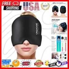 Migraine Relief Cap, Soothing Migraine Mask, Upgraded Odorless Gel Ice Head W...