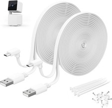 Itramax WYZE Cam Pan V3 Power Cable 10FT 2Pack,Micro USB Extension Cord 90 Degre