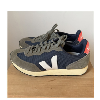 VEJA Rio Branco Men's Low Top Sneakers Mesh Suede Lace Up Navy Gray White Red