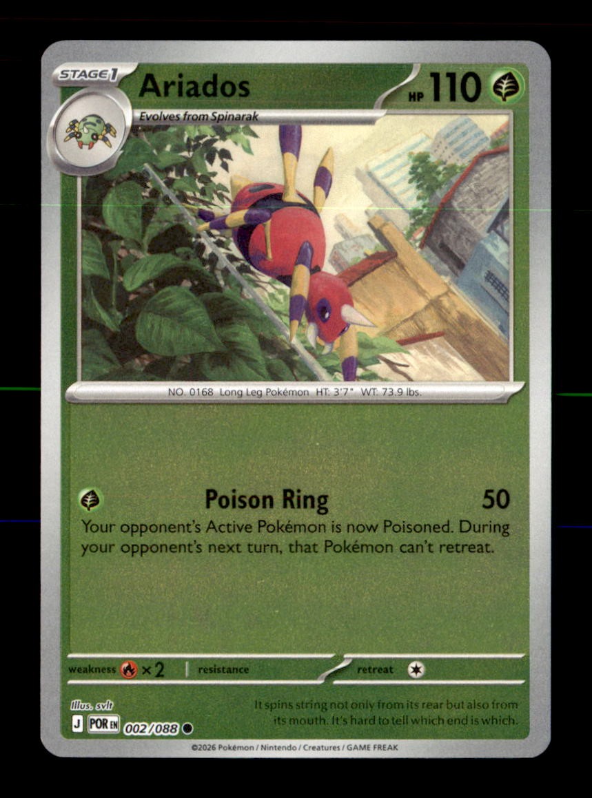 Ariados 002/088 Common Perfect Order Pokemon Reverse Holo Near Mint