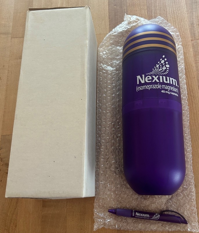 Nexium Pharma Promo Large Thermos New Open Box w/Pen