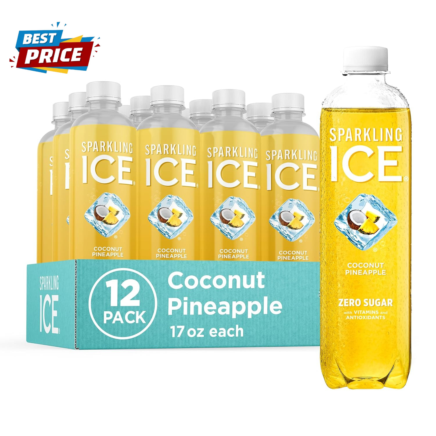 , Coconut Pineapple Sparkling Water, Zero Sugar Flavored Wat