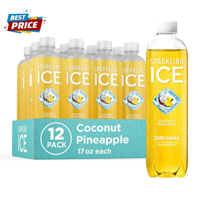 , Coconut Pineapple Sparkling Water, Zero Sugar Flavored Water, with Vitamins an