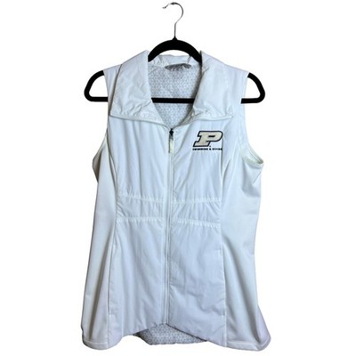 Port Authority Purdue Swimming Diving Vest Womens Medium White Full Zip L903