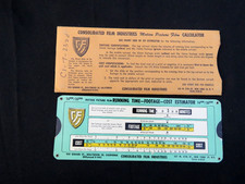 Motion Picture 1950's Film Calculator Slide Rule Consolidated Film Industries
