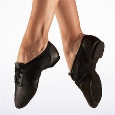 NWOT Capezio 11N Split Sole Techno-Jazz Oxford Shoes TJ10 Blk 123911