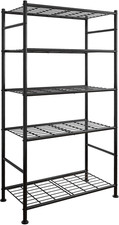 Storage Shelves - 5 Tier Shelf Organizer, Heavy Duty Garage Shelving Unit with L