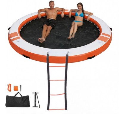 Uimoso Inflatable Floating Dock ø10FT Water Dock Platform with ø8FT Mesh Pool