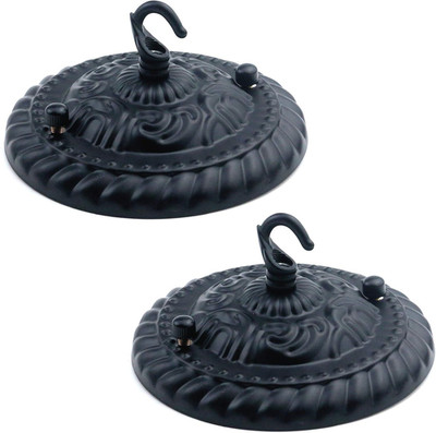 MY MIRONEY Vintage Black Chandelier Ceiling Plate Light Canopy Kit with Hook Pen