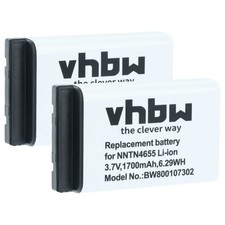 2x Batterie pour Motorola DTR2450 DTR2430 MTH500 MTH650 MTH800 1700mAh 3,7V