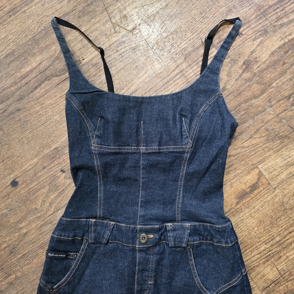 Dolce & Gabbana Jean Dress - Very Dark Blue Size 24/38 Made In Italy Women's - Image 2 of 4