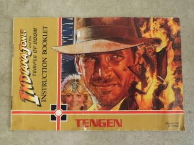 Nintendo NES Indiana Jones Temple Of Doom Tengen Authentic Instruction Manual