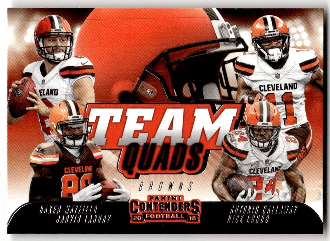 2018 Panini Contenders Nick Chubb / Baker Mayfield Team Quads #TQ-6