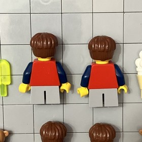 LEGO City Red Shirt Minifigure Lot Of 4 Crying Happy Kids Fairground Mixer E6 71