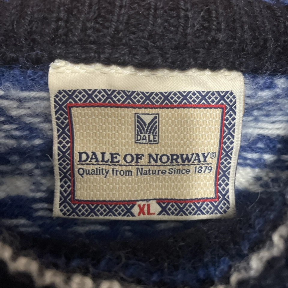 Dale Of Norway Sweater Men’s XL (Fits M/L) Dale Classic Wool Nordic Knit Blue - Image 2 of 4