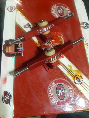 Landyachtz Bear Alloy RED Gen 1? Longboard Trucks W/ Lock Nuts SKATEBOARD NOS!
