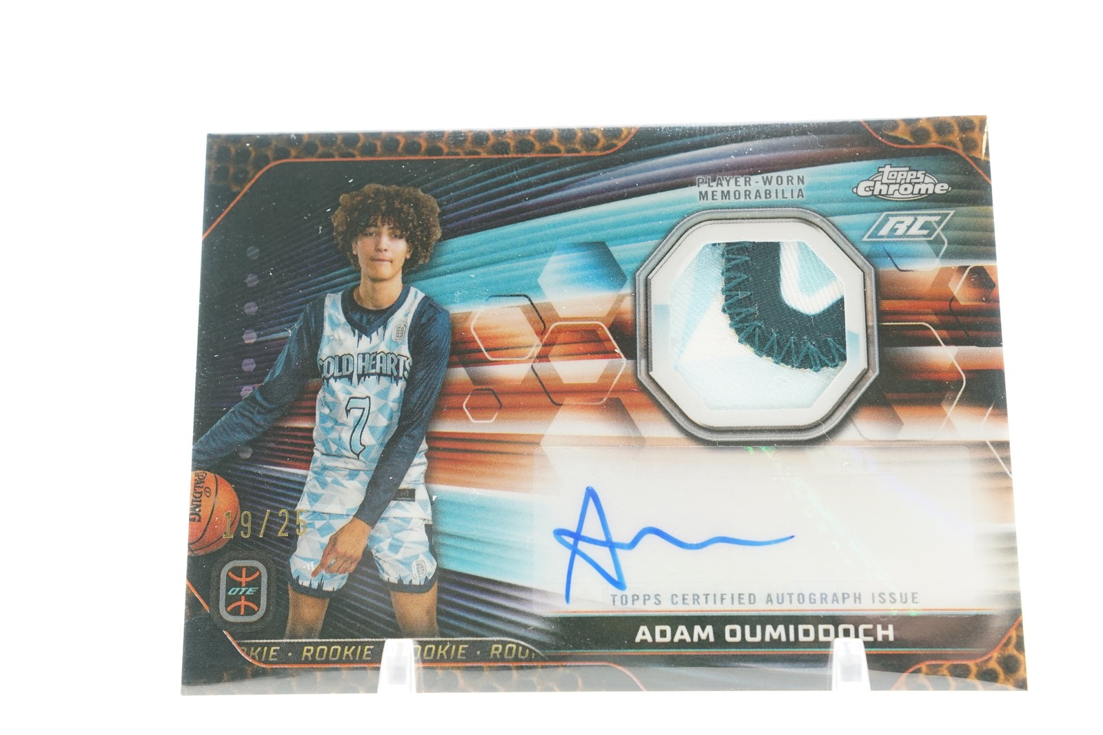 2023-24 Topps Chrome Overtime Elite Adam Oumiddoch Rookie Patch Auto Orange /25
