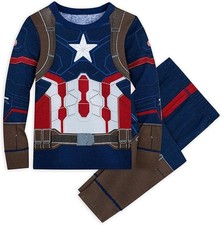 Disney Captain America Costume PJ PALS for Kids - Size 4 Multicolored