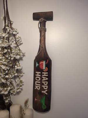 Fairtrade Holzschild handgeschnitzt und bemalt Tiki Tiki Paddel 60 cm hoch