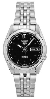 Seiko 5 Automatisch 21 Jewels Schwarz Zifferblatt 30M SNK361K1 Herrenuhr