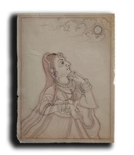 Adorable Ragni Portrait Handmade Wash-Style Painting 10.5 X 8.5 in "PN7506"