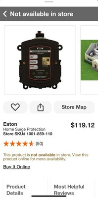 Eaton CHSPT2SURGE Surge Protection Device, 120/240V, 36kA Surge Current, NEMA 4X