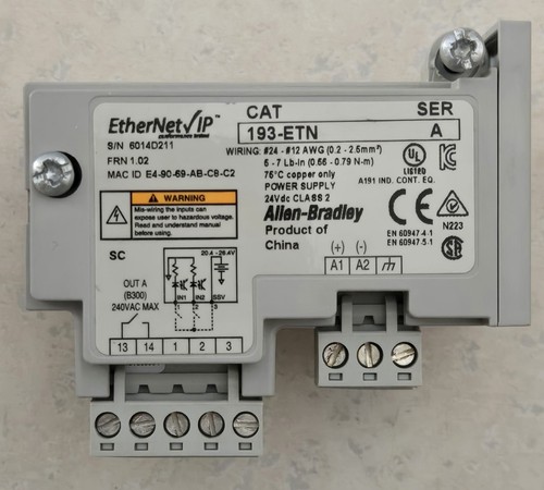 ALLEN BRADLEY 193-ETN Ethernet Communication Module (USED Tested Working)
