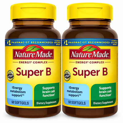 Nature Made Super B Complex Softgels 2 Pack 60 Count Each Energy Support