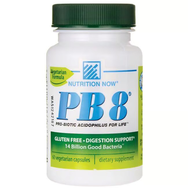 Nutrition Now Pb 8 Pro-Biotic Acidophilus 14 миллиардов КОЕ 60 растительных капсул