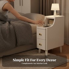 Slim Gap Cabinet Space-Saving Design Nightstand Safe Rounded Edges for Dorm
