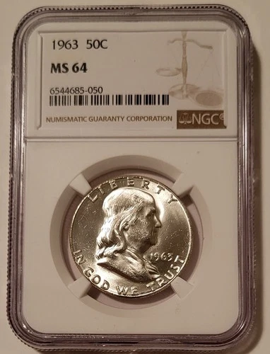 1963 Franklin Half Dollar MS64 NGC