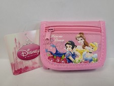 Kids Tri-Fold Mini Wallet - Disney Princess Light-Pink Coin Purse Bag NEW Girls
