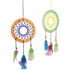 DIY Make Your Own Dream Catcher Arts and Crafts Kit Includes Rings, Beads, Feath