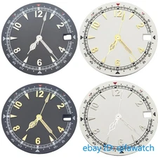 28.5mm Watch Dial With Hands Green Luminous Fit NH34 NH35 NH36 Movement