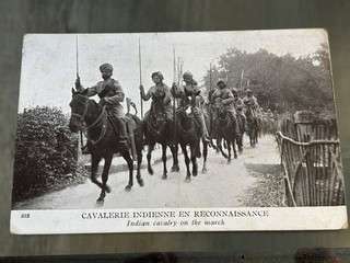 Inde Carte postale 1915 soldats Cavalerie indienne en reconnaissance 1914 1918