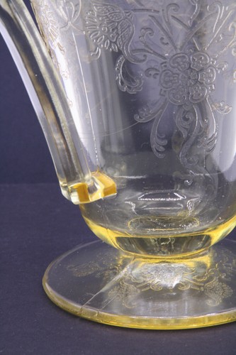 FLORENTINE POPPY #2 Yellow Pitcher HAZEL ATLAS Depression Glass Vintage - AS IS - Picture 15 of 24