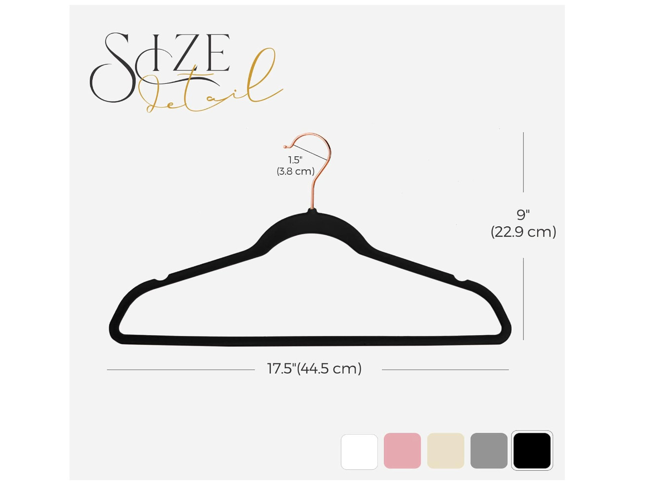 Black Velvet Hangers 60 Pack, Premium Clothes Hangers NonSlip Felt